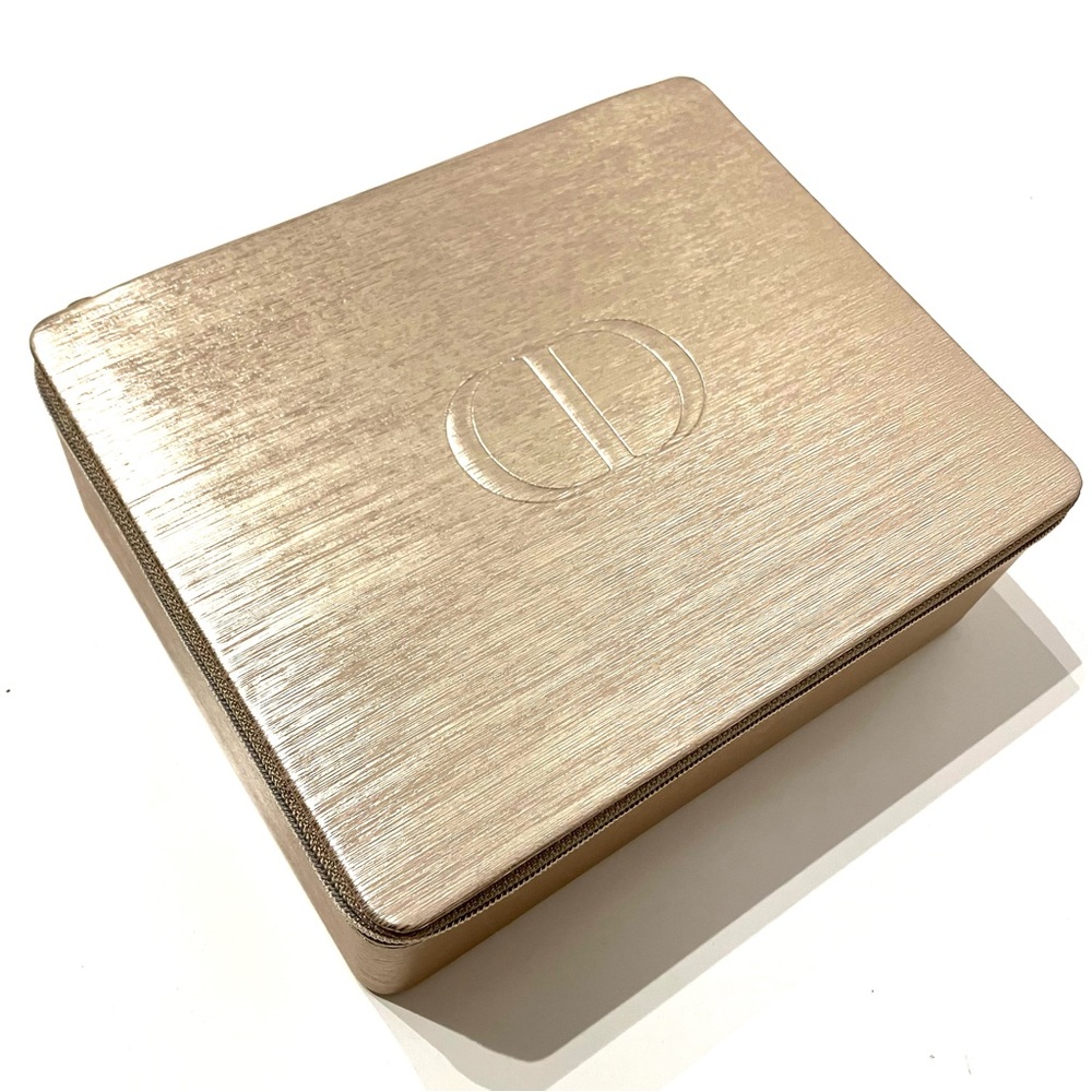 Dior Beauty Gold Makeup Storage Box Zip Case
